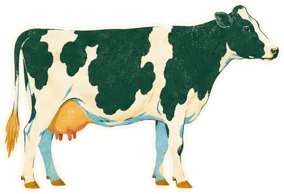 A Holstein cow in a farm setting
