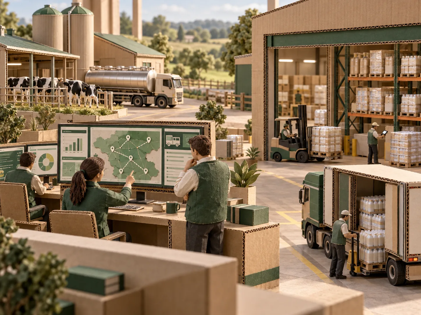 Maquette illustrating smart logistics development