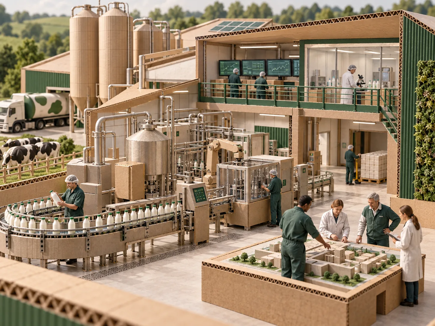 Dairy Factory Transformation shown as a dairy development maquette
