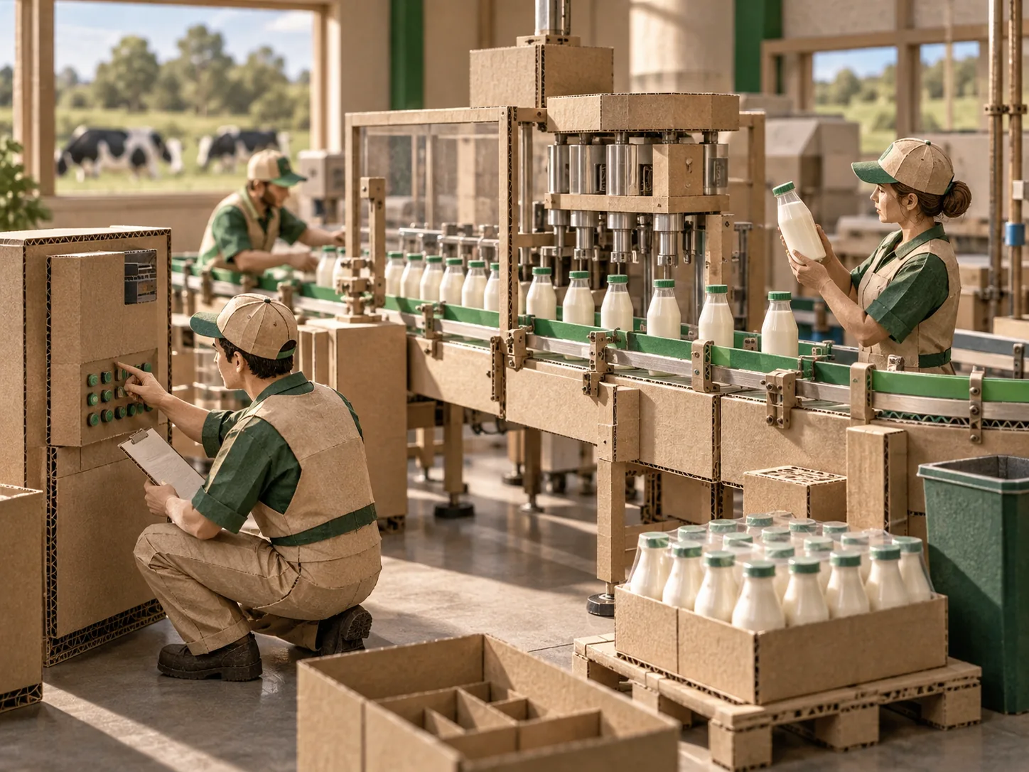 Packaging Performance Development shown as a dairy development maquette