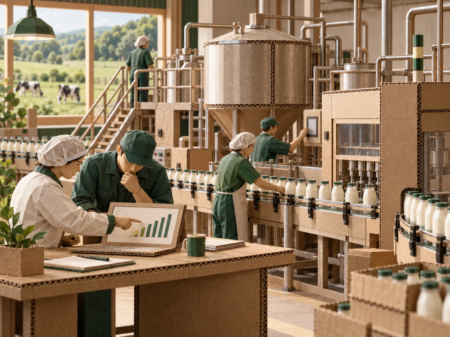 Processing Performance Development shown as a dairy development maquette