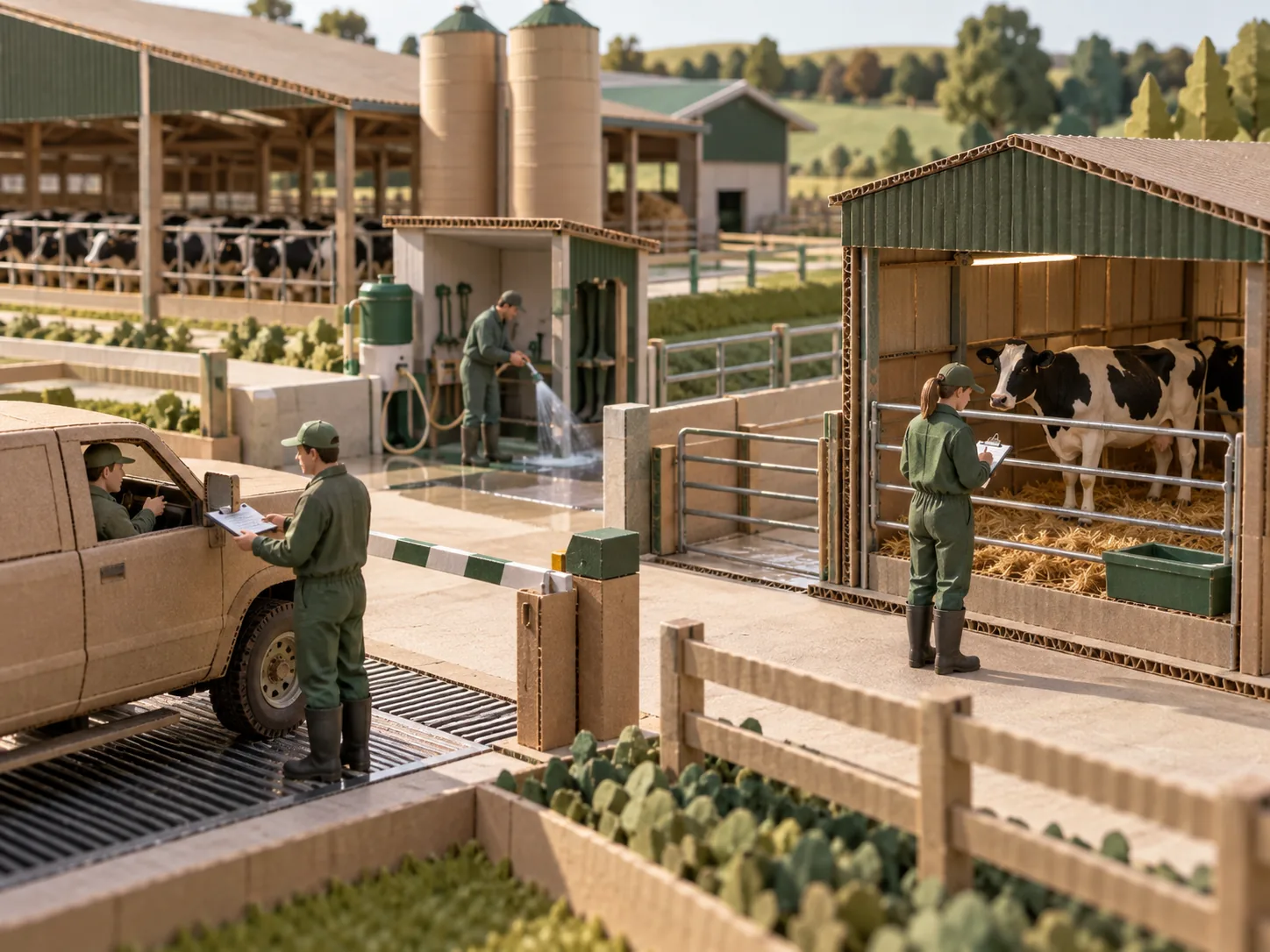 Maquette illustrating biosecurity development