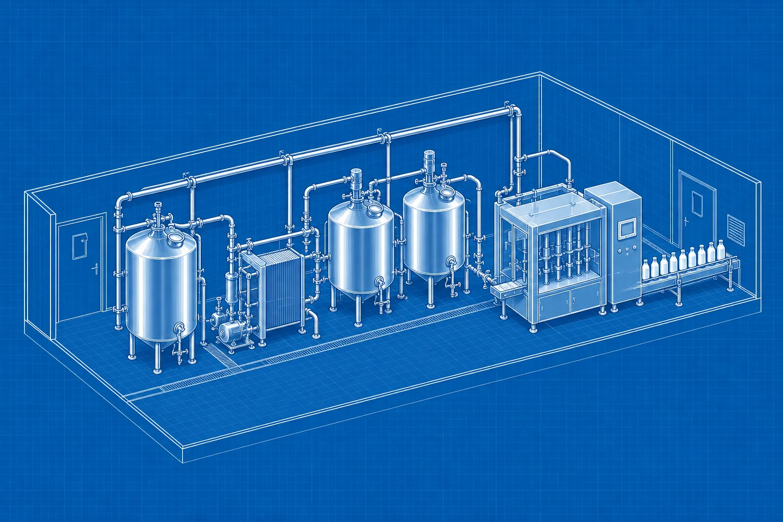 Processing & Packaging Lines axonometric blueprint