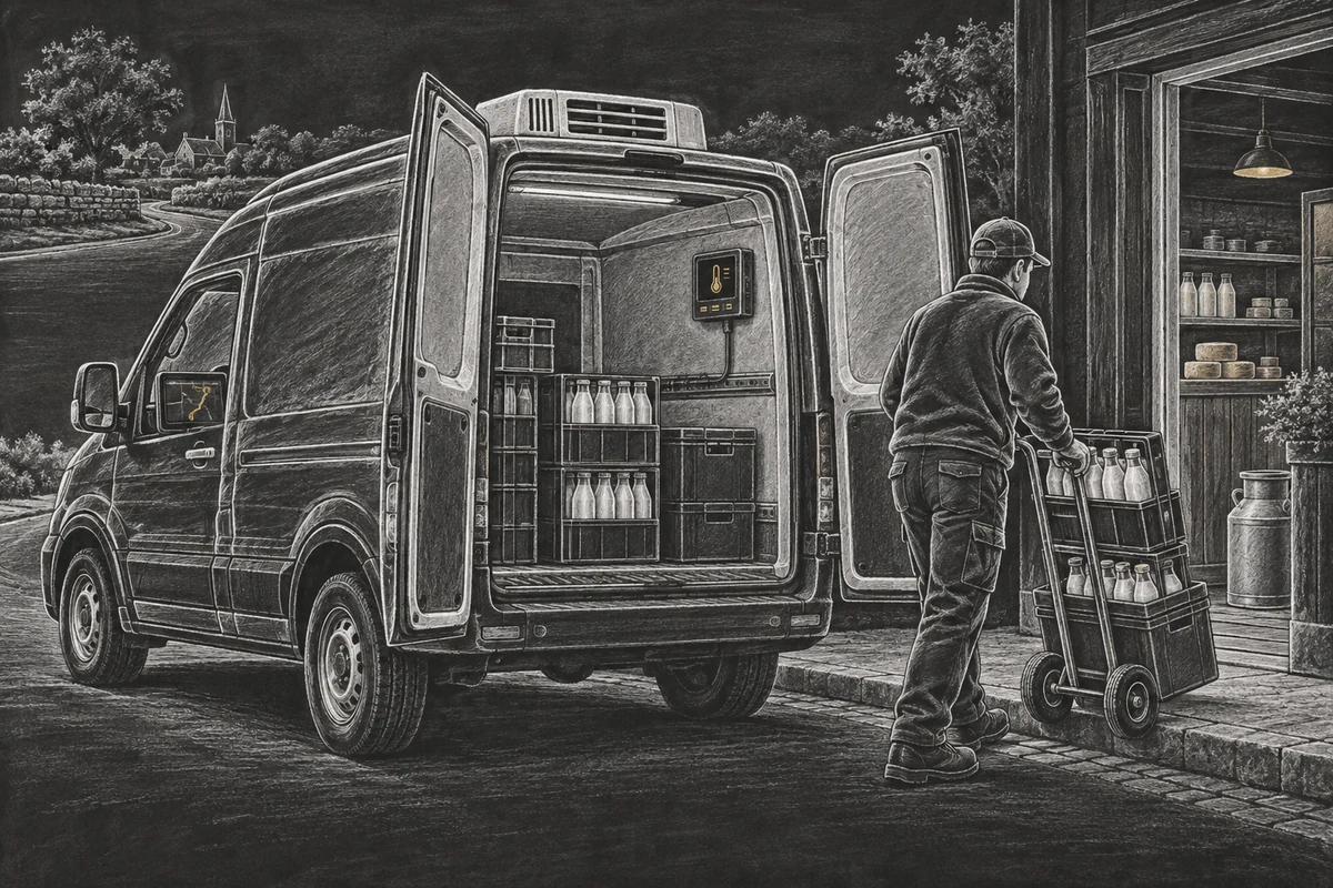 Chalkboard illustration of Refrigerated Last-Mile Equipment