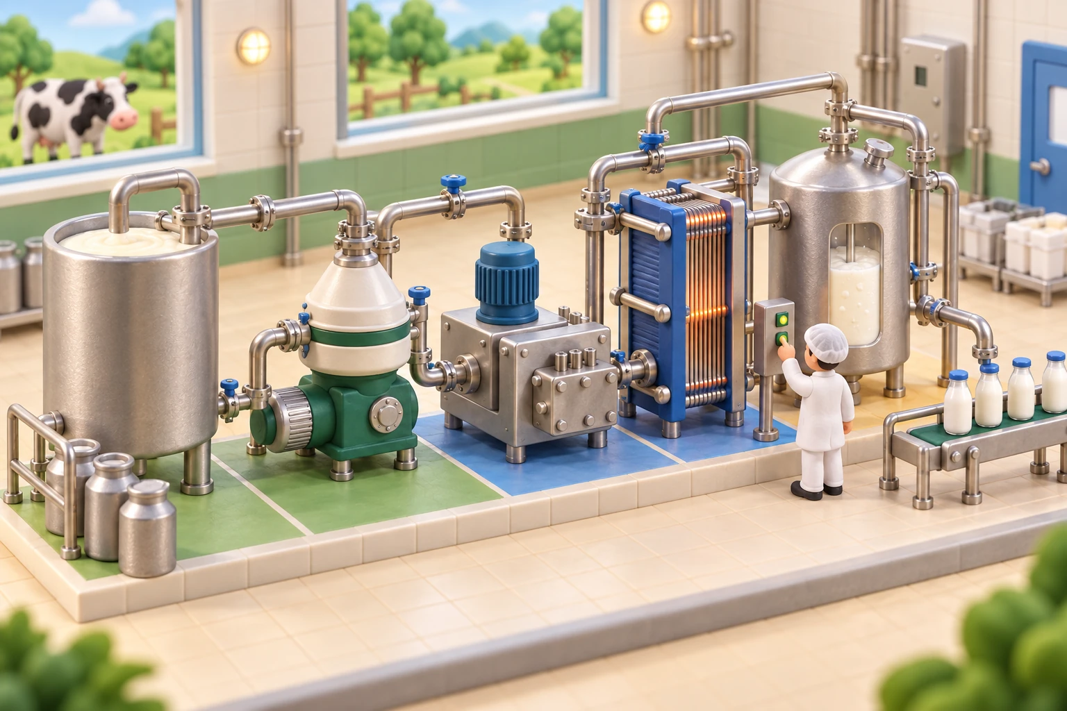 Clay model illustrating Liquid Milk Processing Line Implementation
