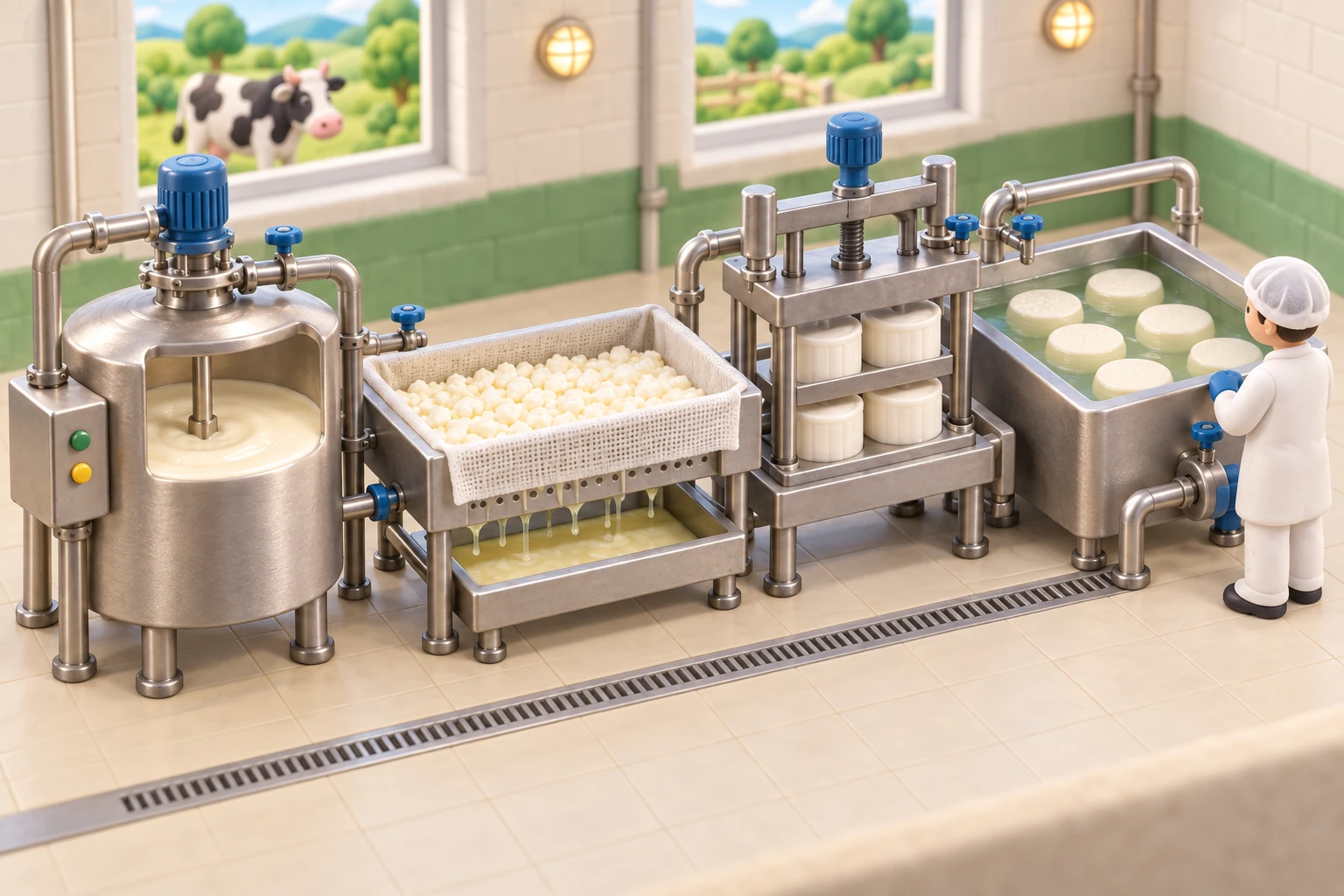 Cheese Processing Line Implementation service illustration