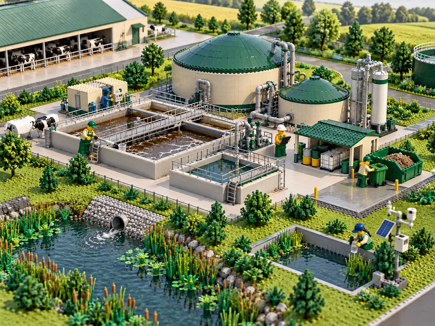LEGO-style brick-built miniature for Dairy Environmental Infrastructure.