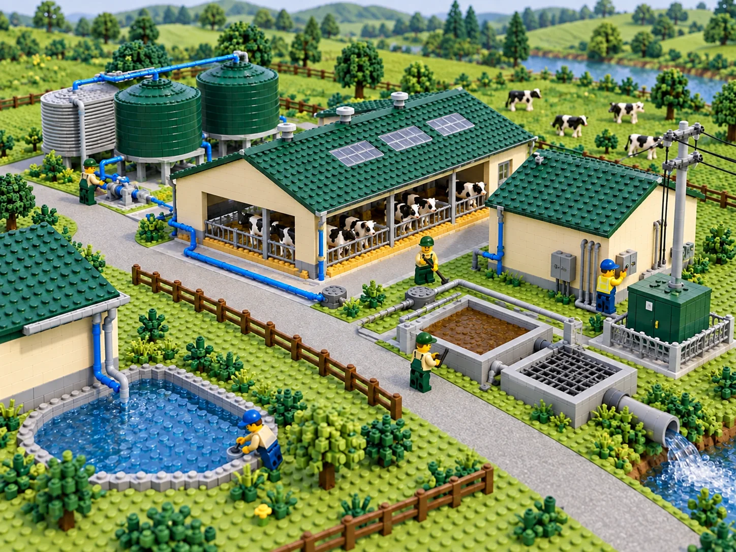 LEGO-style brick-built miniature for Dairy Farm Utilities Infrastructure.