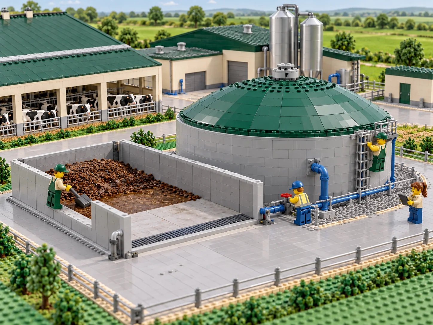 LEGO-style brick-built miniature for Manure Storage Infrastructure.