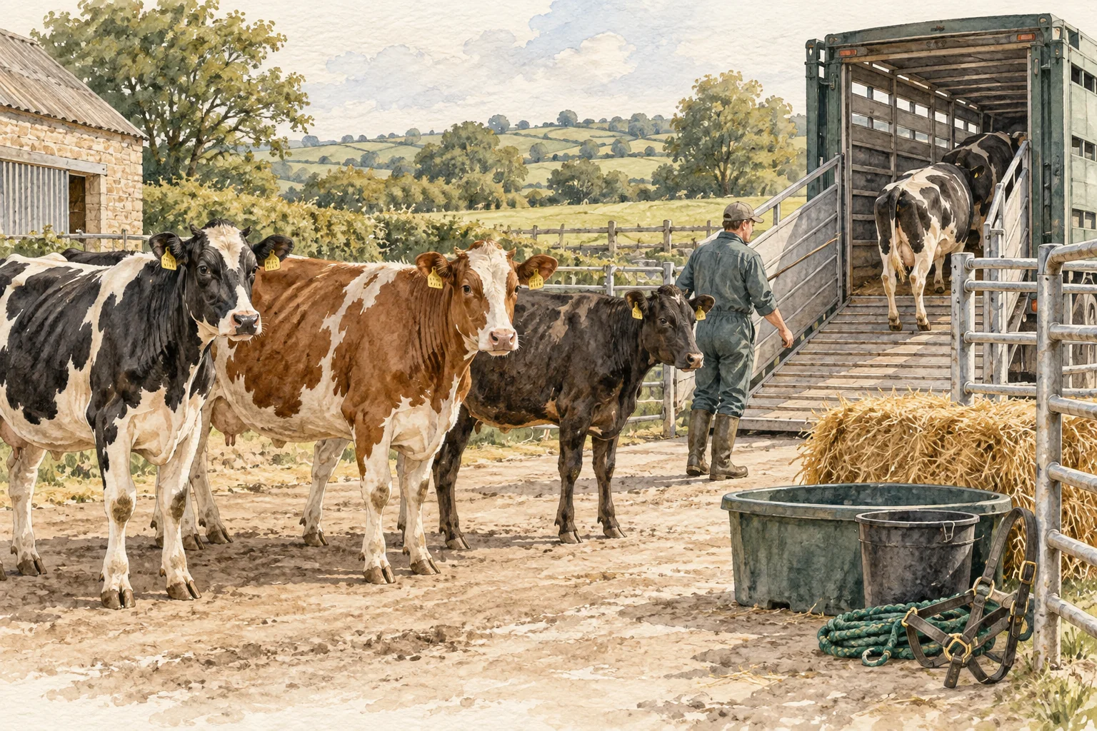 Watercolor illustration of replacement stock.